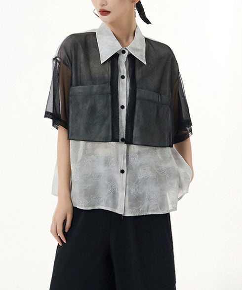 See-through Sleeve Blouse